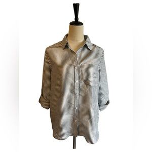 Dark Gray and White Button Down Shirt